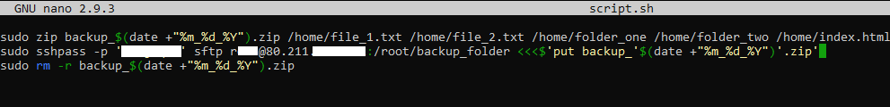 Script backup con SSHPass
