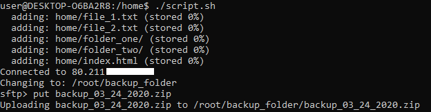 Caricamento Backup con SSHPass