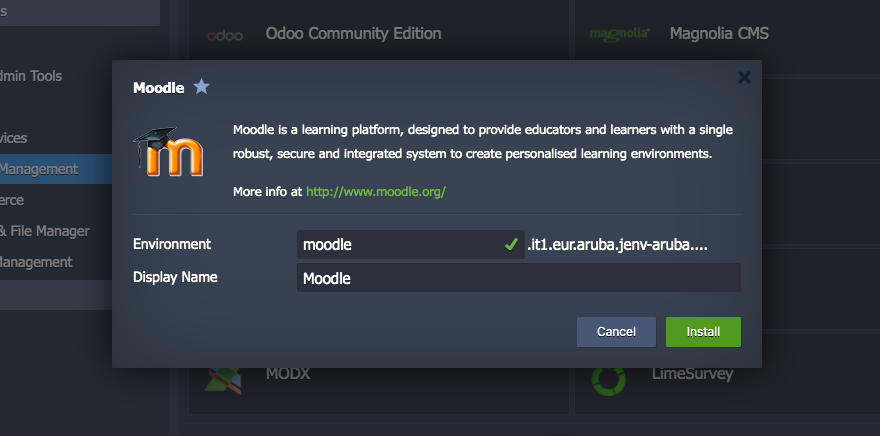 Configura la tua istanza Moodle