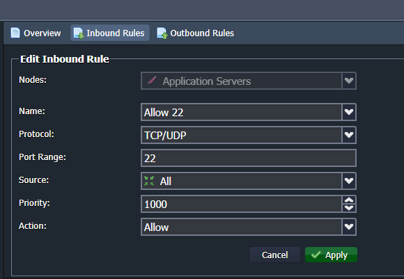 Modifica Regola del Firewall