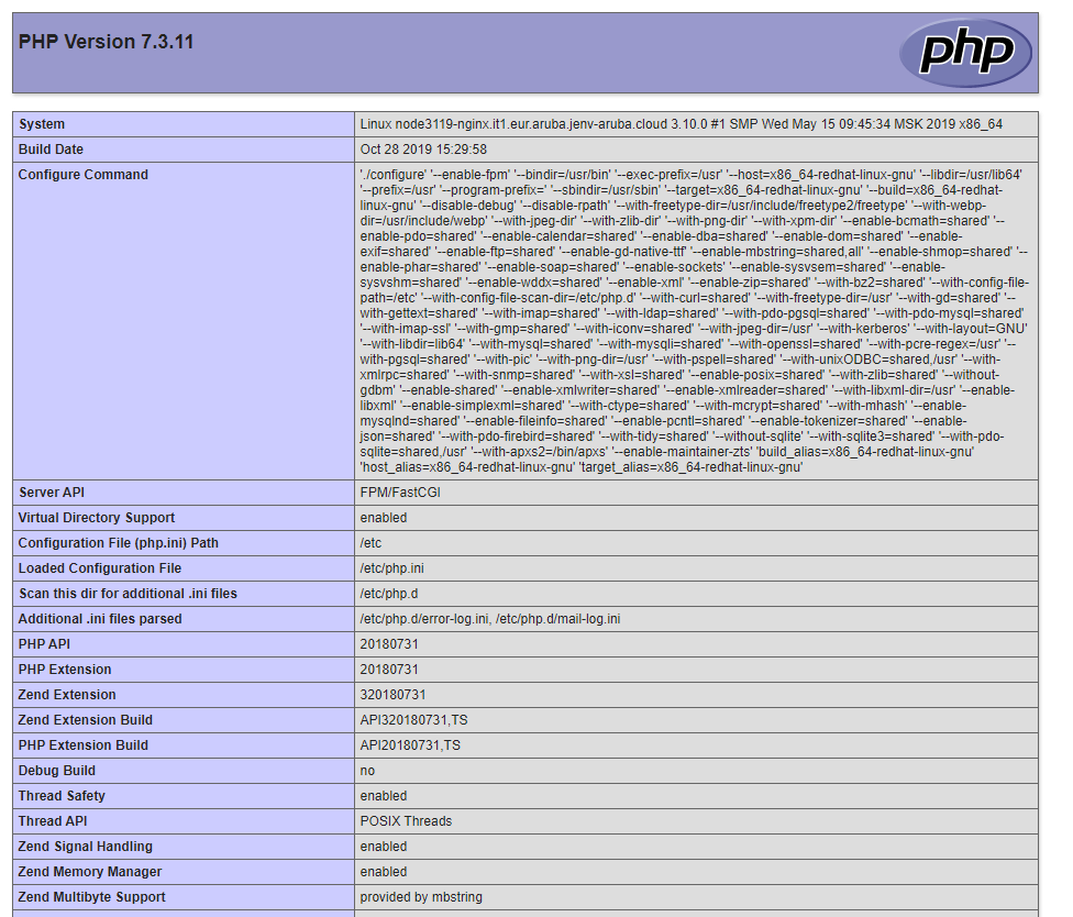 Phpinfo