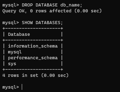 Eliminazione database