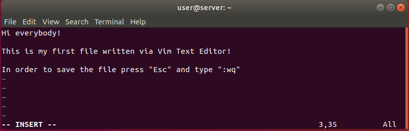 Modifica file con VIM