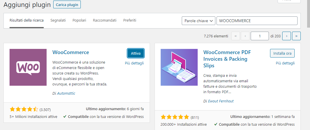 Attiva WooCommerce