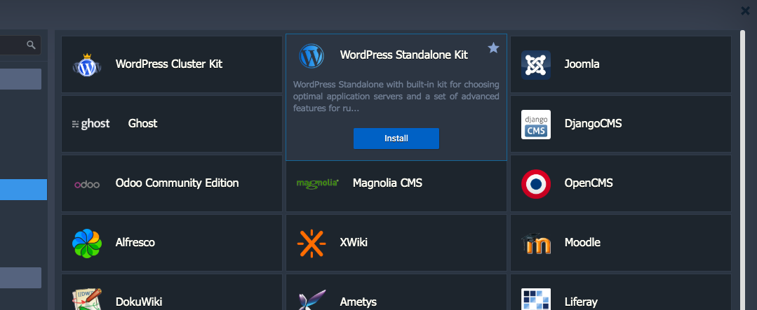 Wordpress Standalone Kit di Jelastic Cloud
