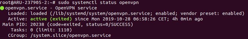 Stato del servizio di OpenVPN
