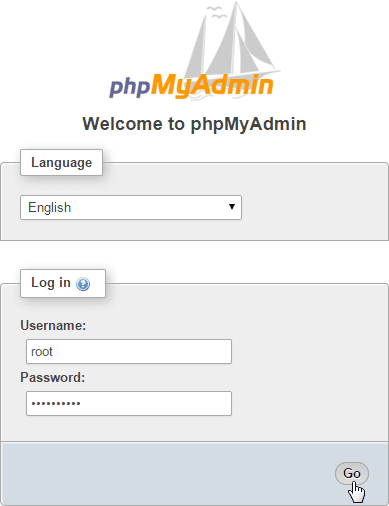 Login PhpMyAdmin