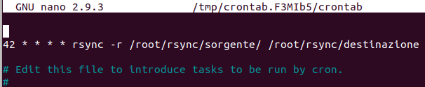 Configurazione backup automatico con rsync e crontab