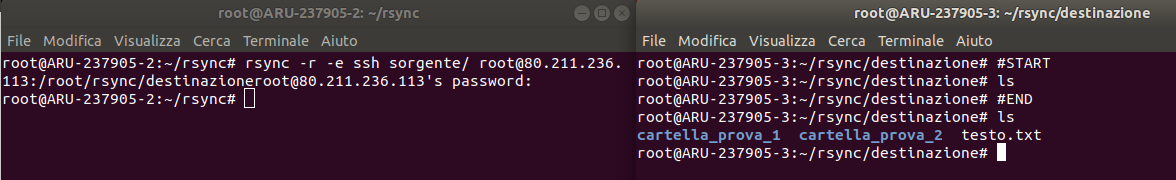 Sincronizzazione di cartelle con ssh e rsync