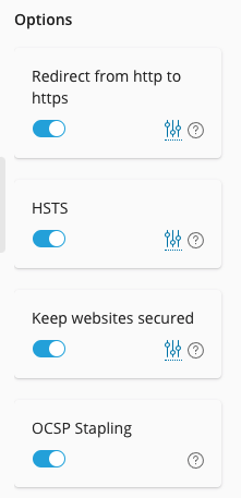 Opzioni SSL Plesk