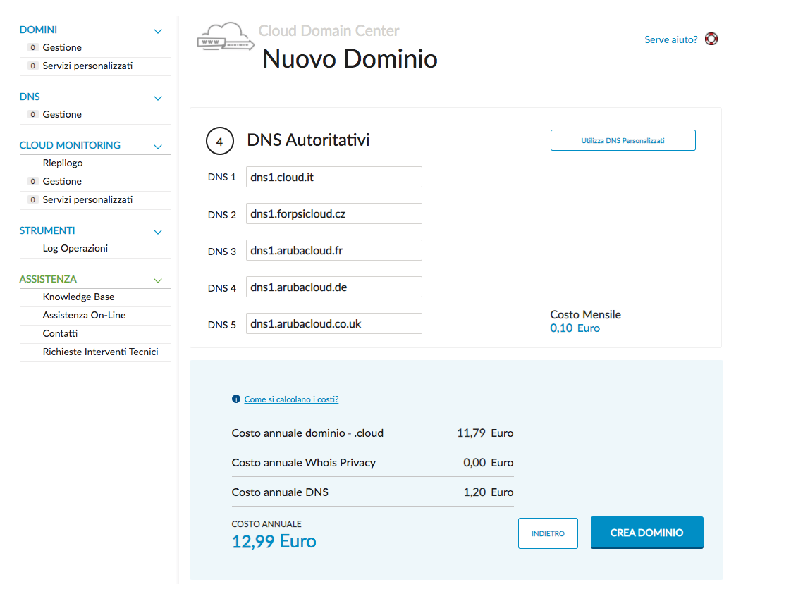 Dns Cloud dominio