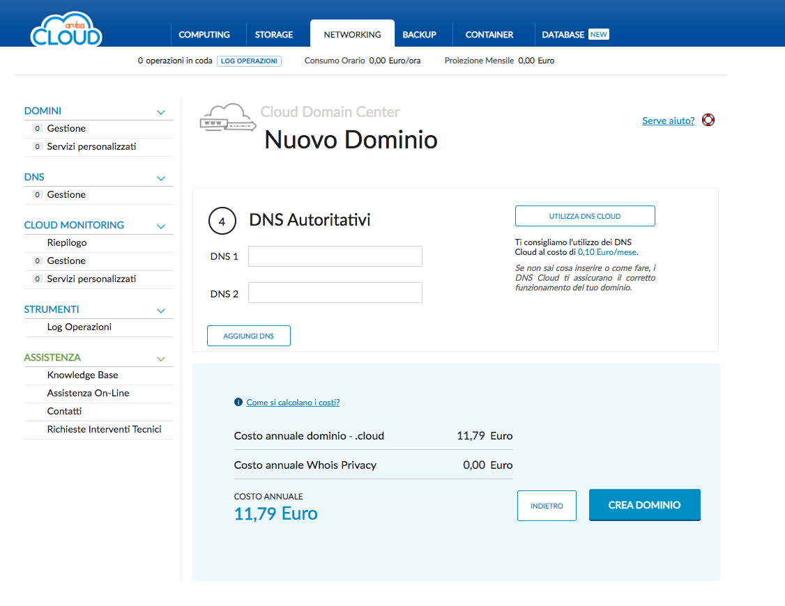 Dns personalizzati dominio