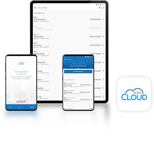Aruba Cloud: pannello di gestione via Mobile